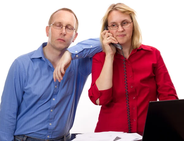 Zwei Unternehmen arbeiten — Stockfoto