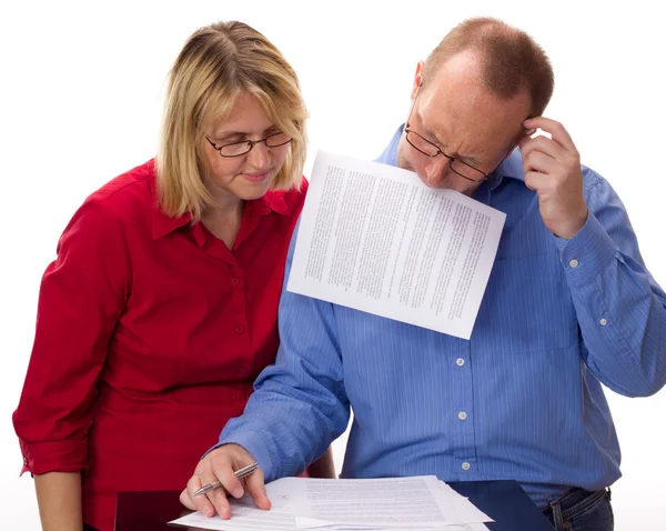 Zwei Unternehmen arbeiten — Stockfoto