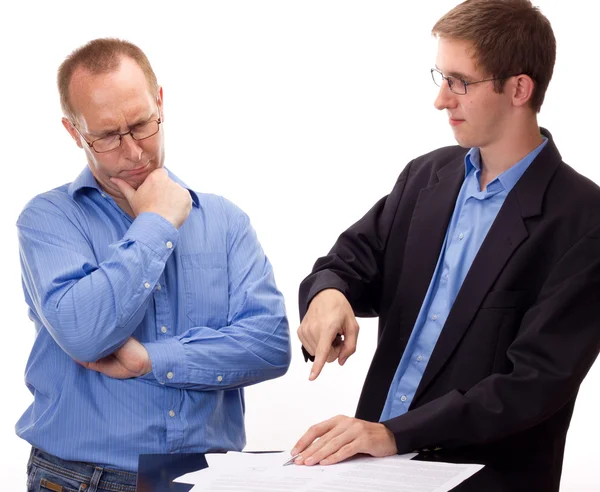 Zwei Unternehmen arbeiten — Stockfoto