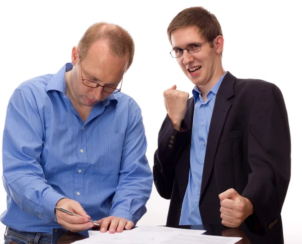 Person signing of an agreement — Stock Photo, Image