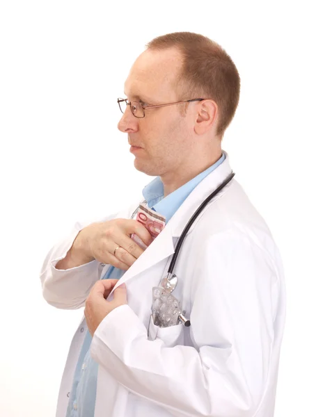 Medical doctor with money — Stock Photo, Image