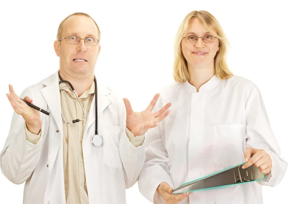 Dois médicos discutindo — Fotografia de Stock