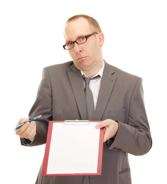 Business person with clipboard — Stock Photo, Image