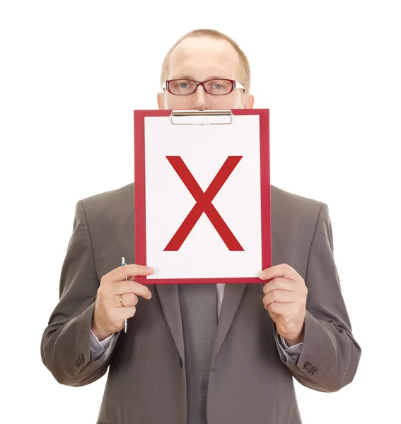 Business person with clipboard — Stock Photo, Image