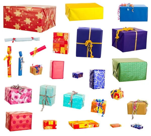 Colorful gifts isolated on white background — Stock Photo, Image
