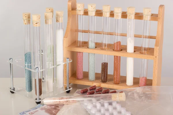 Test tubes in a pharmaceutical laboratory — Stock Photo, Image