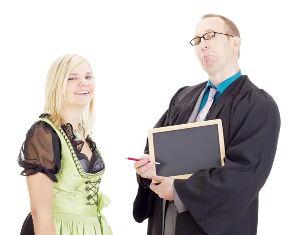 Ein Professor lehrt einen Studenten — Stockfoto