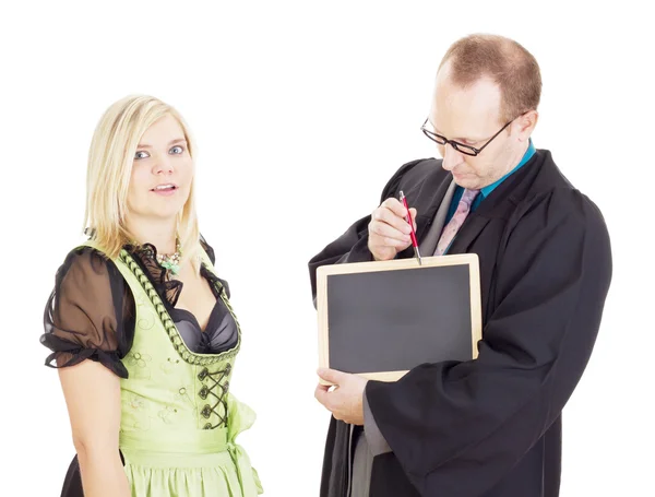 Un profesor enseña a un estudiante — Foto de Stock