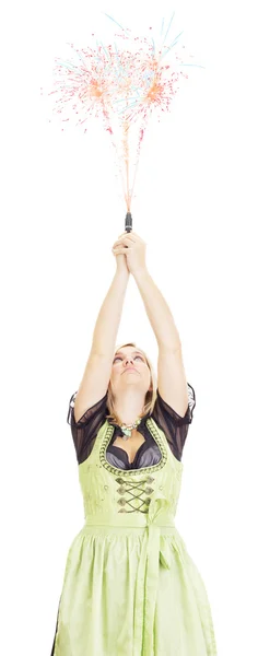 A young woman performing magic — Stock Photo, Image