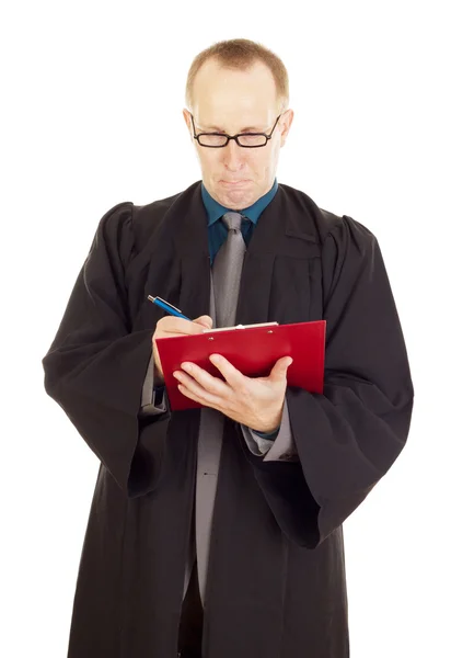 Lawyer with a red clipboard — Stock Photo, Image