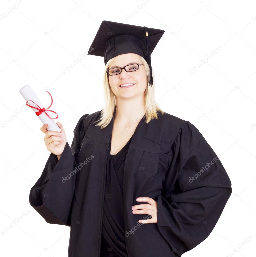Female student with her diploma