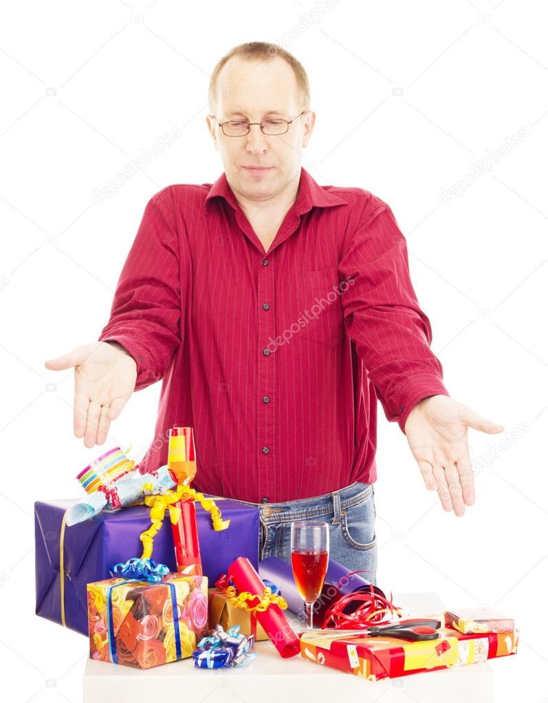 Person packaging some colorful gifts