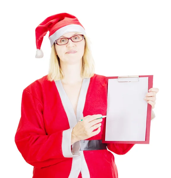 Santa claus with clipboard — Stock Photo, Image
