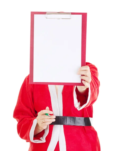 Santa claus with clipboard — Stock Photo, Image