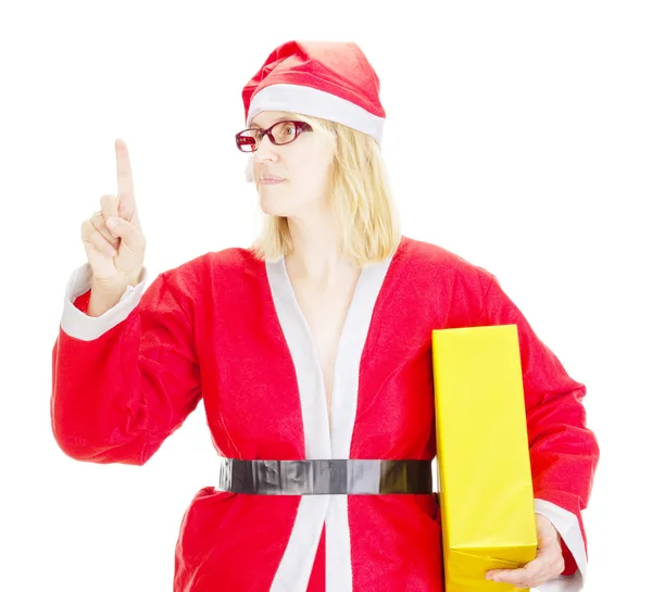 Santa claus with gift — Stock Photo, Image