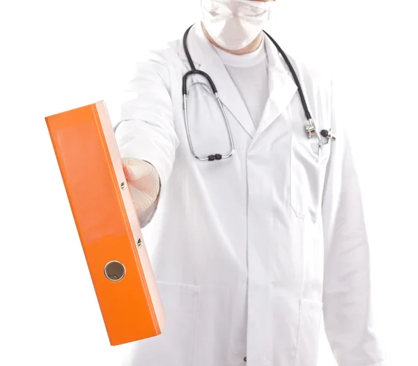 Médico com alguns documentos — Fotografia de Stock