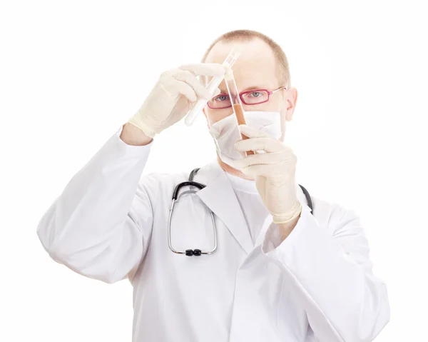 Médico con tubos de ensayo —  Fotos de Stock
