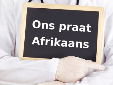 Doktor bilgileri gösterir: afrikaans konuştuğumuz