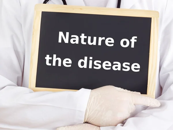 Doctor shows information: nature of the disease — Stock Photo, Image