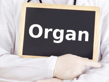Doktor tahtaya bilgileri gösterir: organ