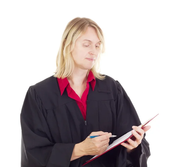 Lawyer with red clipboard — Stock Photo, Image