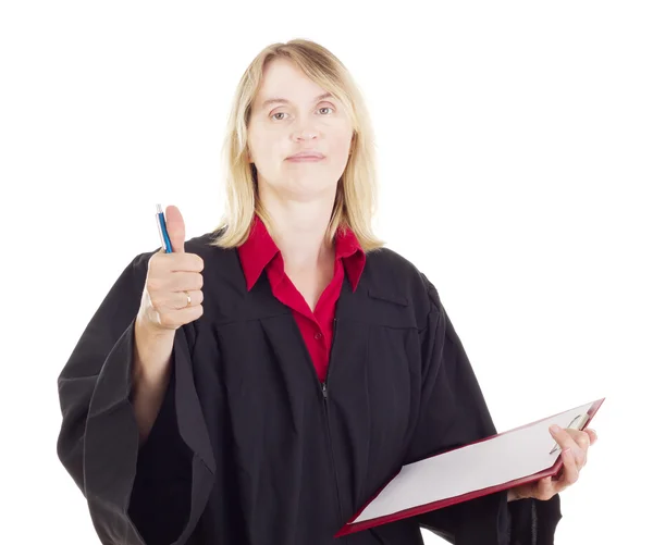 Lawyer with red clipboard — Stock Photo, Image