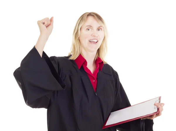 Lawyer with red clipboard — Stock Photo, Image