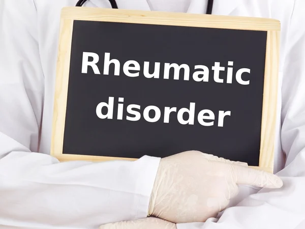 Doctor shows information: rheumatic disorder — Stock Photo, Image