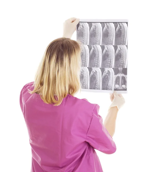 Medico con radiografia — Foto Stock