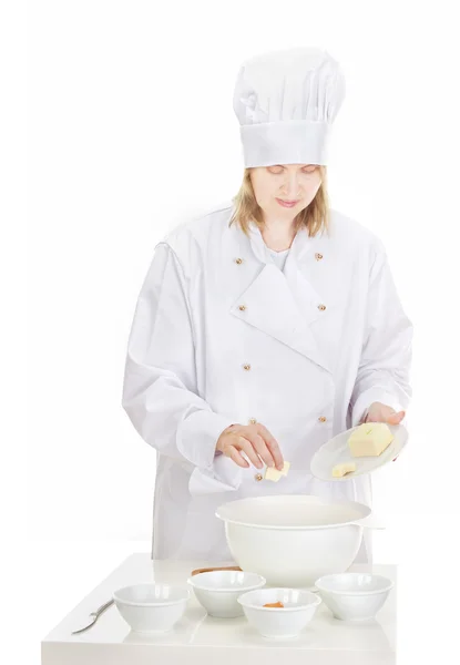 Woman baking cookies for Christmas — Stock Photo, Image