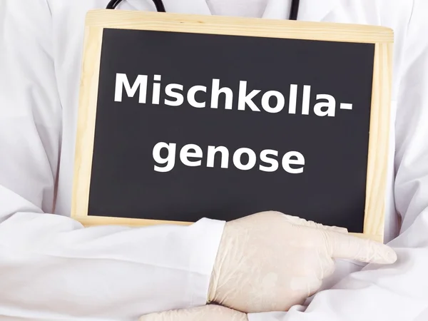 Lekarz pokazuje informacje: Mieszana choroba tkanki łącznej — Zdjęcie stockowe