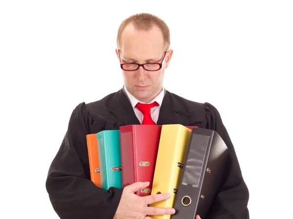 Lawyer with a lot of work — Stock Photo, Image