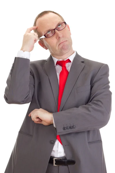 İş adamı bir şeyler düşünüyor.