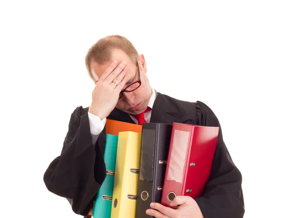 Lawyer with a lot of work — Stock Photo, Image