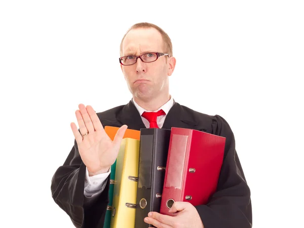 Lawyer with a lot of work — Stock Photo, Image