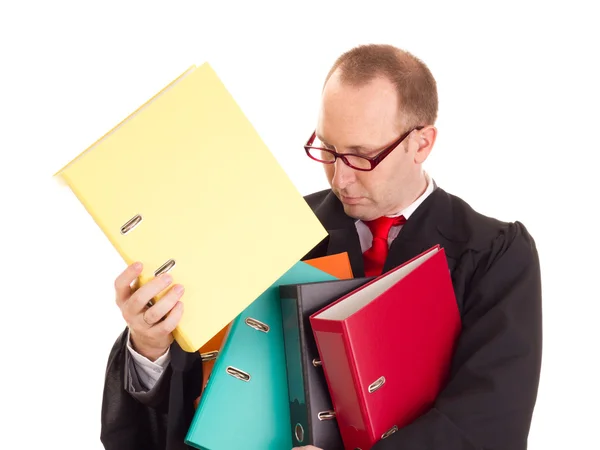 Lawyer with a lot of work — Stock Photo, Image