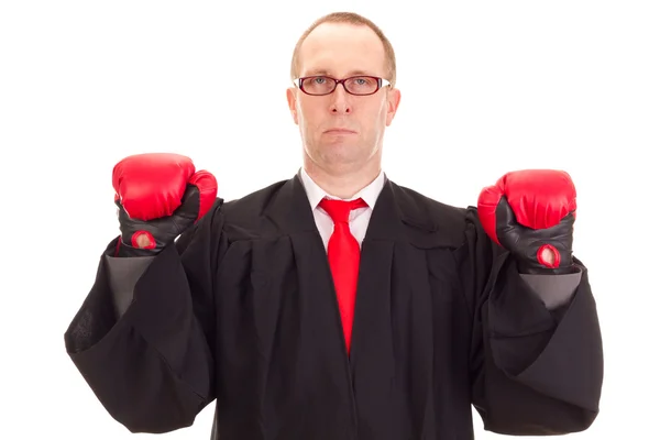 Lawyer with boxing gloves — Stock Photo, Image