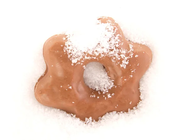 Gingerbread in snow — Stock Photo, Image