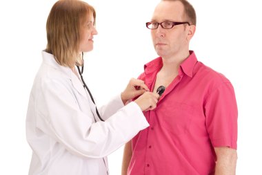Medical doctor examines a patient clipart