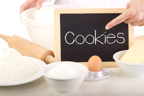 Blackboard showing: cookies — Stock Photo, Image