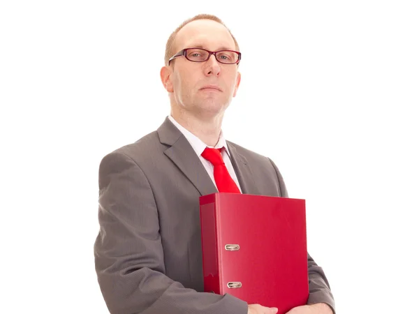 Businessman with ring binder — Stock Photo, Image