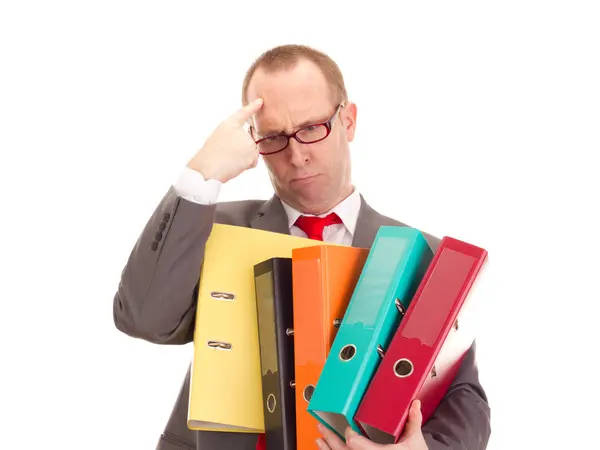 Businessman with ring binder — Stock Photo, Image