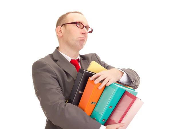 Geschäftsmann mit Ringbuch — Stockfoto