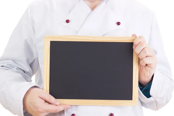 Šéfkuchař s tabule — Stock fotografie