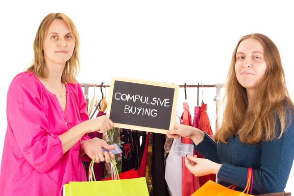 On shopping tour: compulsive buying — Stock Photo, Image