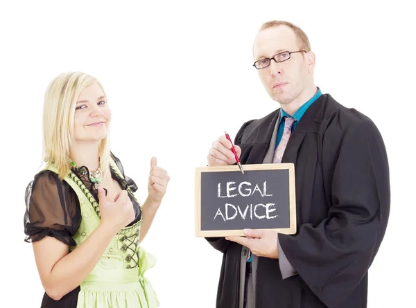 Jonge vrouw heeft hulp nodig: juridisch advies — Stockfoto