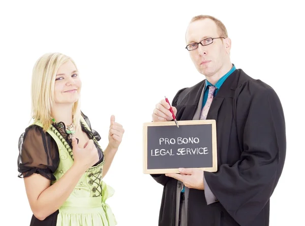 Jonge vrouw heeft hulp nodig: pro bono juridische dienst — Stockfoto