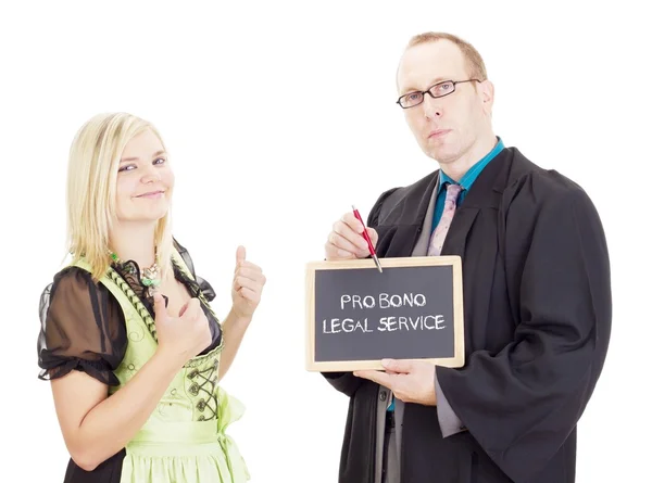 Ung kvinna behöver hjälp: pro bono rättstjänsten — Stockfoto