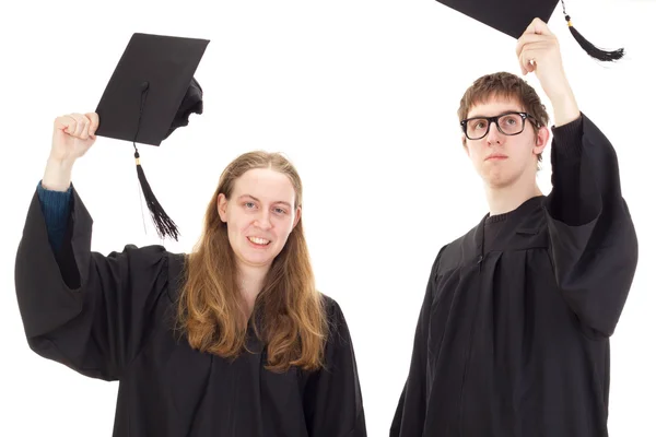 Students throwing their hats — Stock Photo, Image