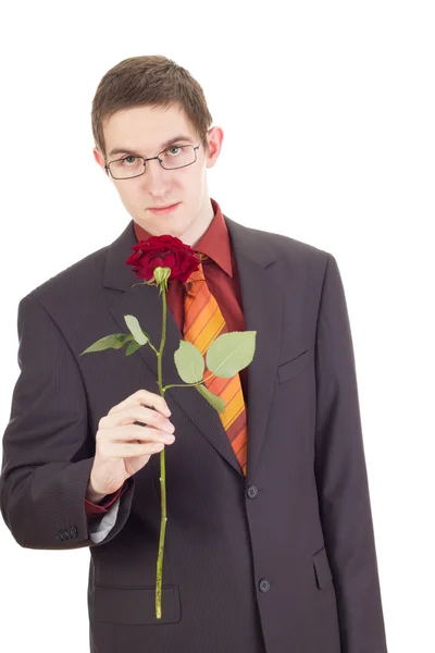 Young man with a rose Royalty Free Stock Photos